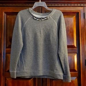 Grey sweater with jewel neck detail